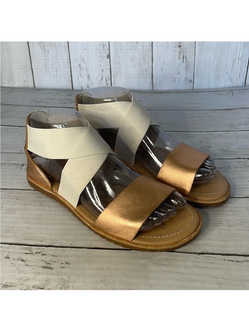 Sorrel Copper Bronze & Cream Leather Ella II Sandal